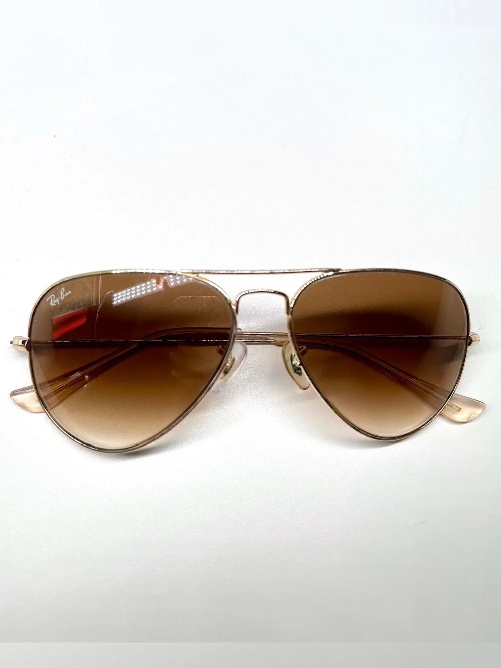 Ray-Ban Gold Frame Sunglasses with Brown Gradient Lenses